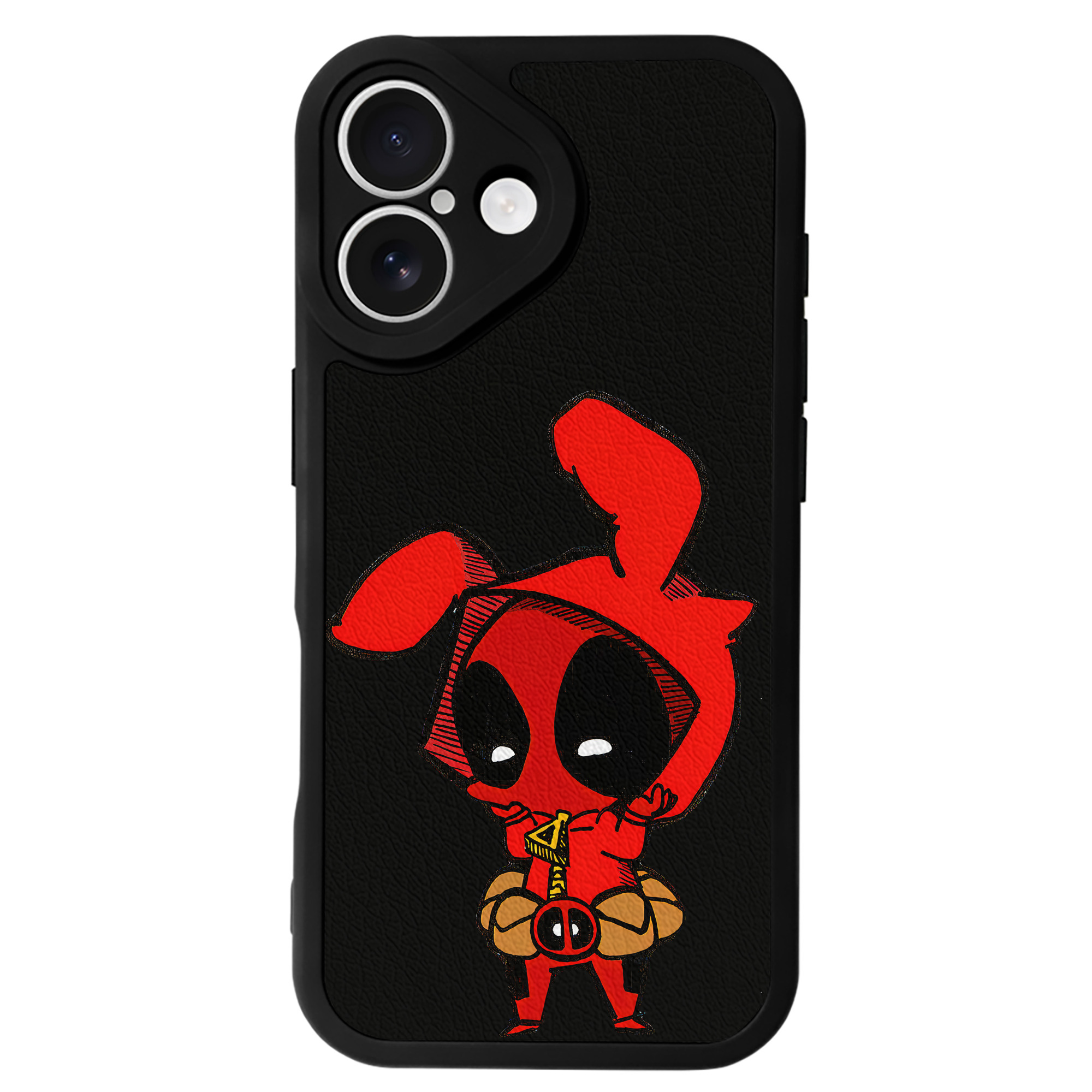 （画像用） Deadpool デッドプール 【iPhone 16シリーズ対応】シリコンスマホケース（レザー調） 材質：シリコン